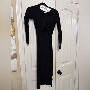 All in Favor Black Long Sleeve Dress